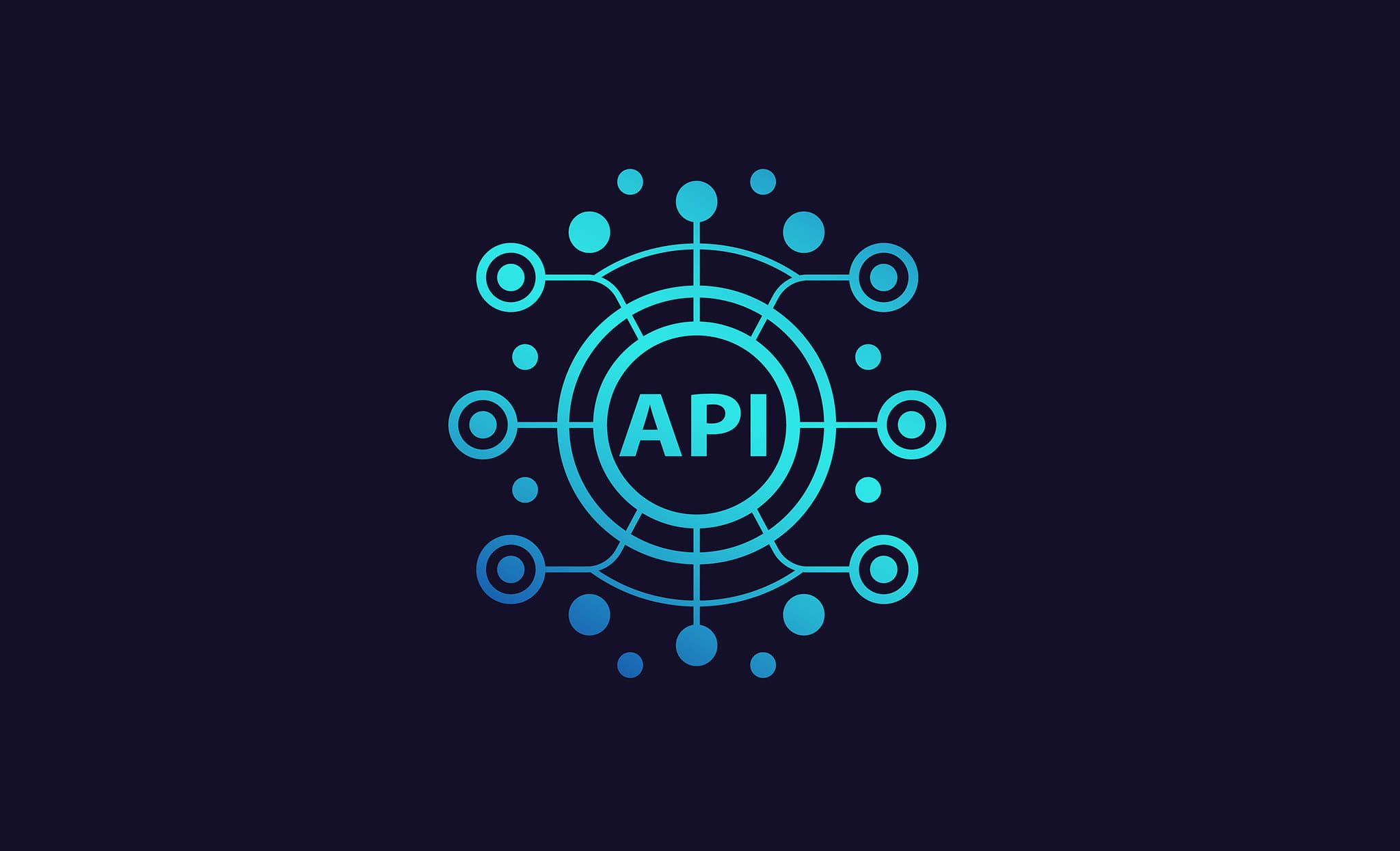 API network diagram showing interconnected nodes representing Market Data API infrastructure